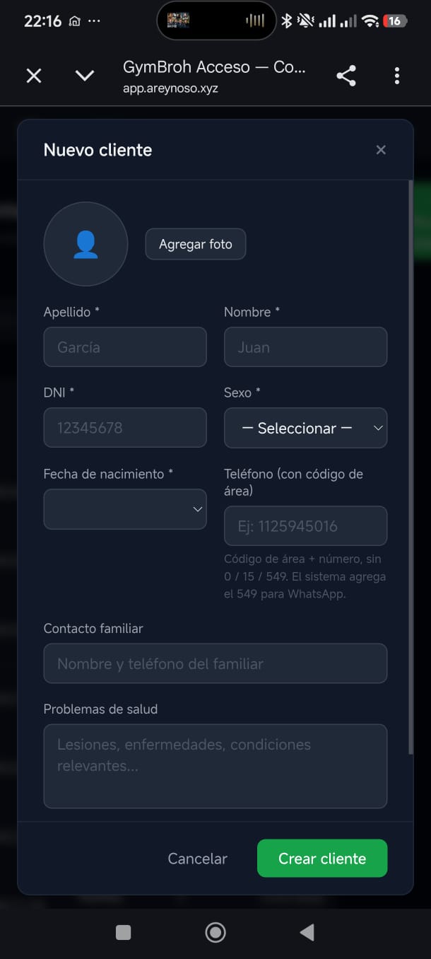 GymBroh en el celular 2